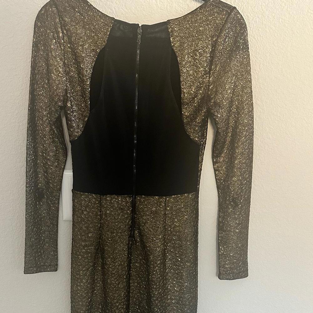 Alice + Olivia Selma Metallic Bronze Bodycon Dress Small - Picture 9 of 13